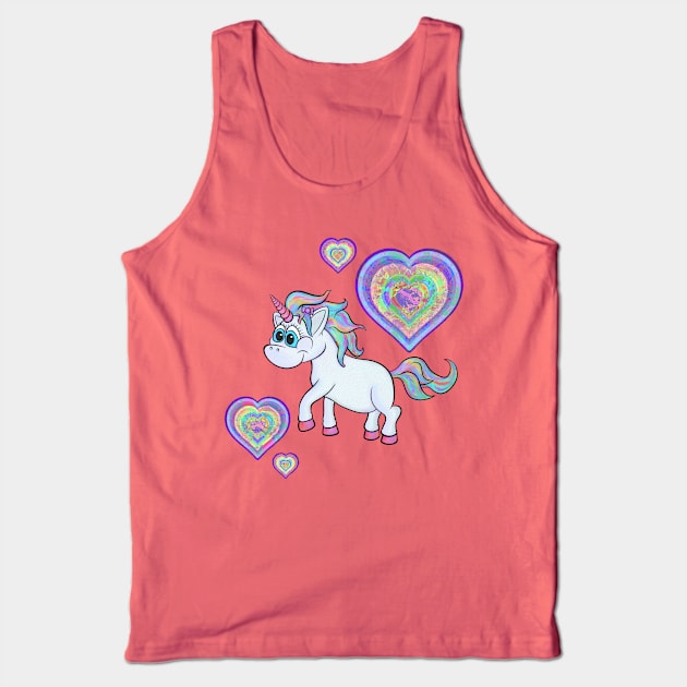 Lizzie's Unicorn Tank Top by Pixelated Atoms 